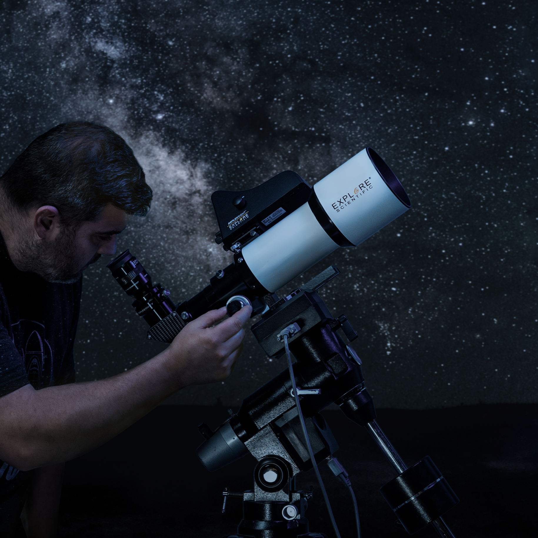 ED80 Essential Series Luftspalt-Triplett-Refraktor-Astrofotografie-Teleskop mit 0,8-fachem Brennweitenreduzierer