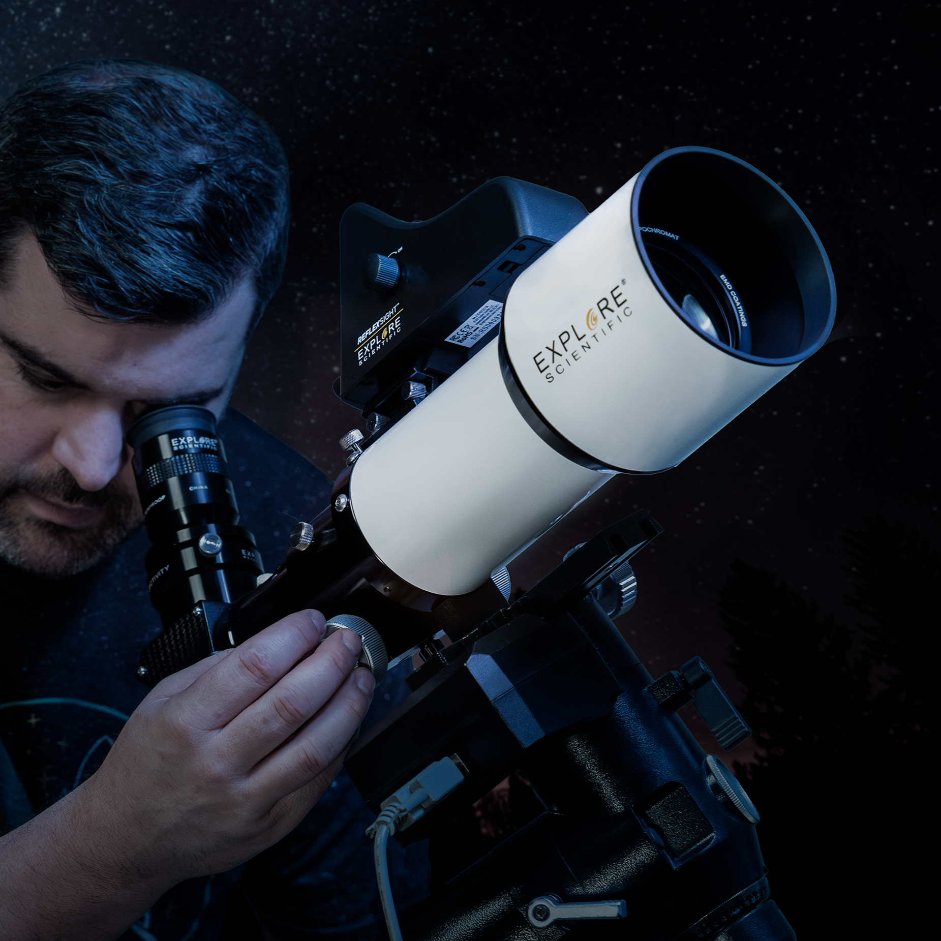 Esplora Scientific ED80 Essential Series Telescopio rifrattore a tripletto con spaziatura nell'aria - ES-ED0806-02