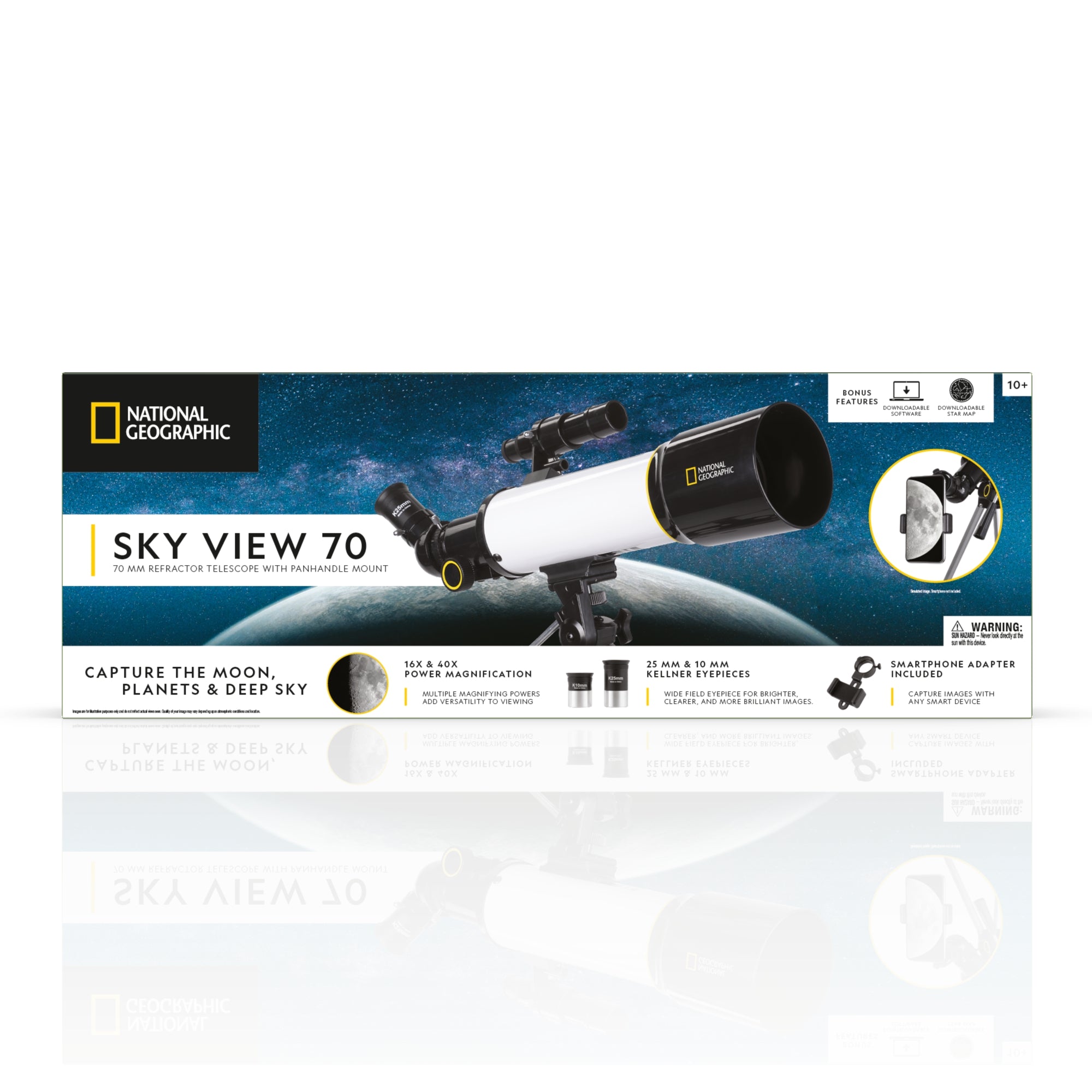 National Geographic Sky View 70 - 70 mm Refraktor Teleskop mit Panhandle Mount - 80-00370