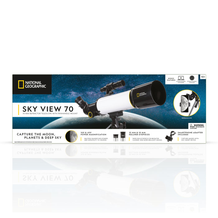 National Geographic SKY VIEW 70 - 70mm Refractor Telescope with Panhandle Mount - 80-00370
