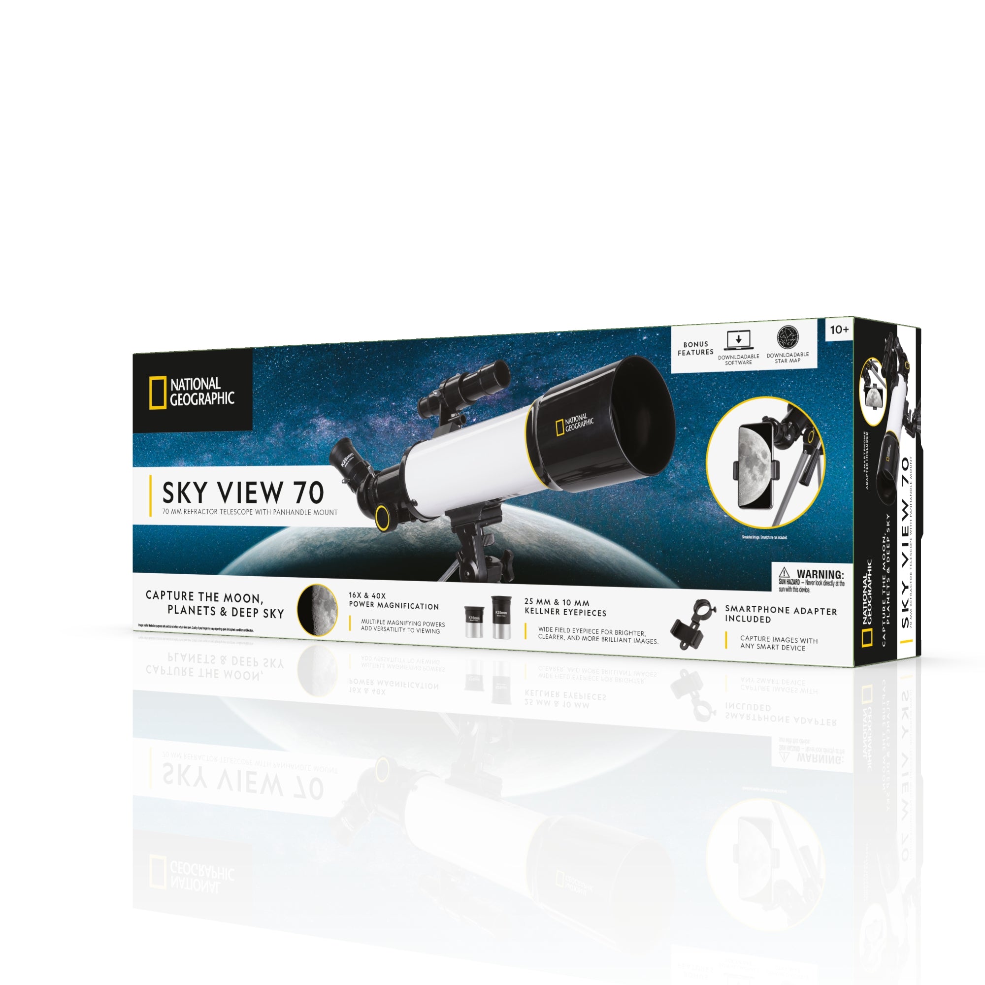 National Geographic Sky View 70 - 70 mm Refraktor Teleskop mit Panhandle Mount - 80-00370